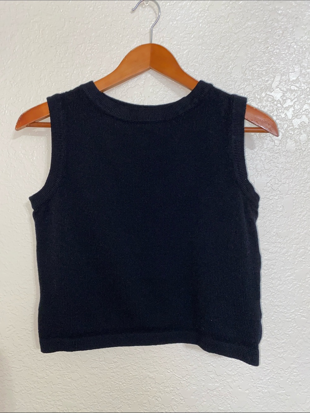 Classic Black Ribbed Knit Sleeveless Tank
